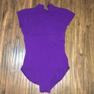PURPLE MOCK NECK LEOTARD